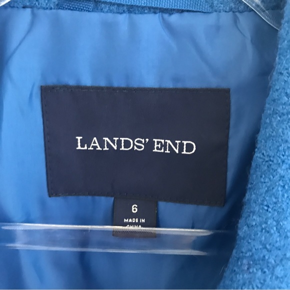 Lands end blue tweed pea coat - Picture 4 of 5